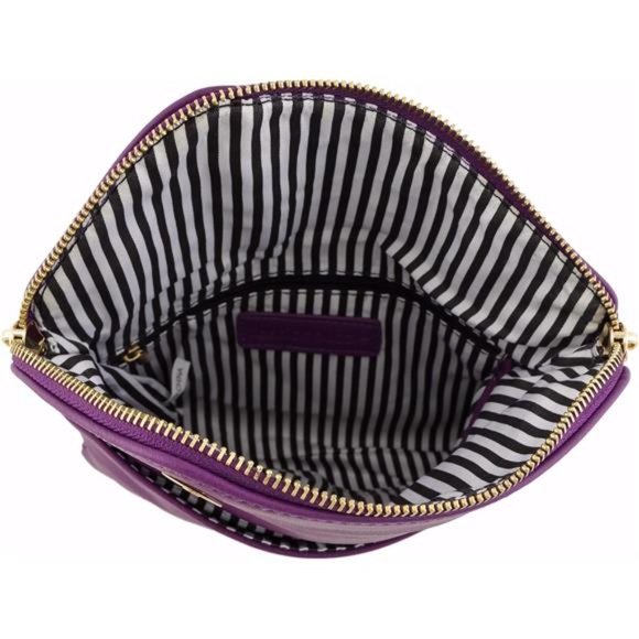 Envelope Wristlet Clutch Crossbody Bag with Chain Strap (Purple) One Size - Picture 6 of 7